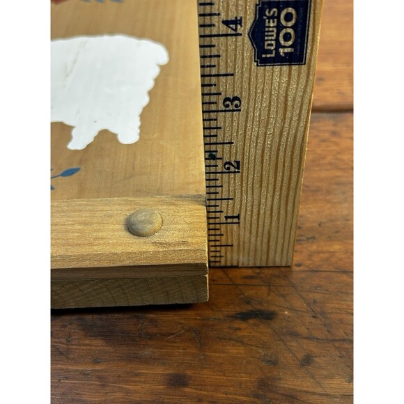 Vintage Painted Sheep On Wood Wall Art Farmhouse Country Folk Art - Picture 8 of 9